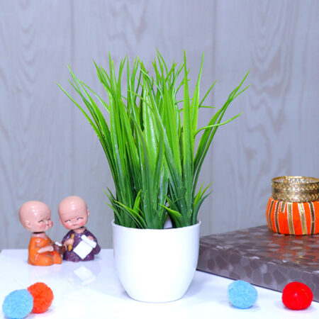 Grass Artificial Plant Showpiece for Home Decor (Plastic) – 6.5 Inch
