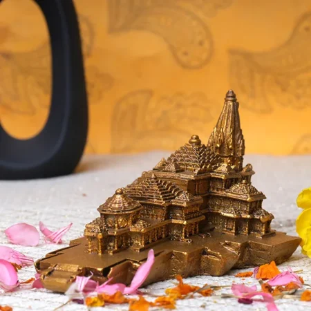 Ayodhya Shri Ram Mandir for Home Decor (Golden) Polyresin – 3 Inch