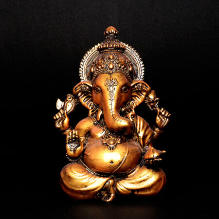 Lord Ganesha Idol Showpiece for Home Decor (Antique Gold) Polyresin – 9 Inch
