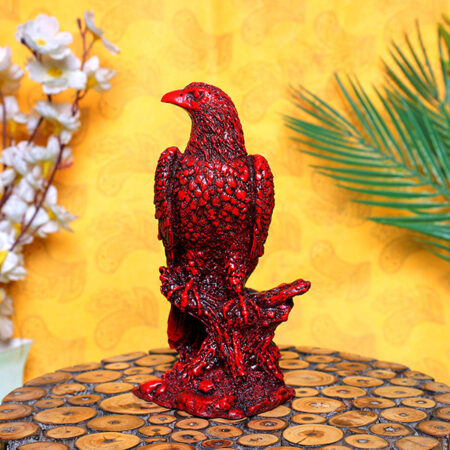 Mighty Eagle Showpiece for Home Decor (Red) Polyresin – 8 Inch